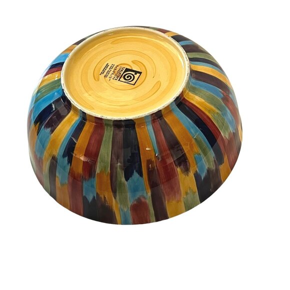 Tabletops Lifestyles Madrid Collection Serving Bowl Hand-Painted 11" - Picture 7 of 8